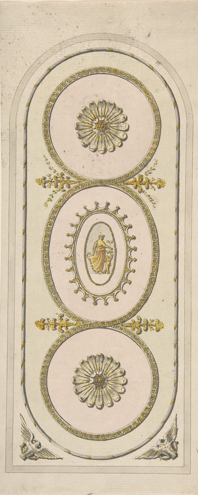 एक पैनल के लिए डिजाइन, 1748-92। द्वारा अज्ञात