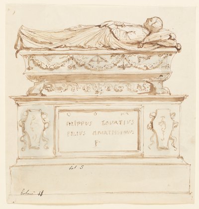 Filippo Lovazzi के लिए एक Sepulchral स्मारक के लिए डिजाइन द्वारा अज्ञात
