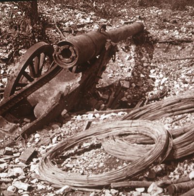 155 गन को नष्ट कर दिया, c1917-c1918 द्वारा अज्ञात