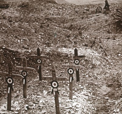 नष्ट बैटरी, फोर्ट वॉक्स, उत्तरी फ्रांस, c1914-c1918 द्वारा अज्ञात