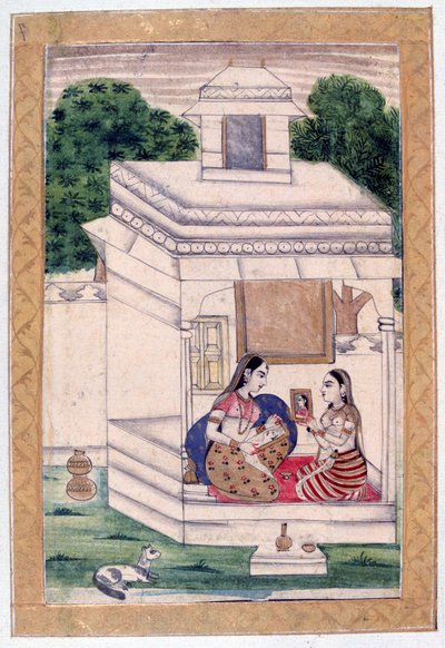 धनश्री रागिनी, रागमाला एल्बम, स्कूल ऑफ राजस्थान, 19 वीं शताब्दी द्वारा अज्ञात