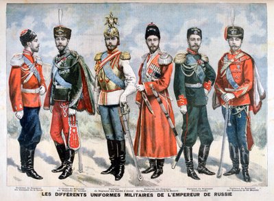 सम्राट की विभिन्न रूसी सैन्य वर्दी, 1896 द्वारा अज्ञात