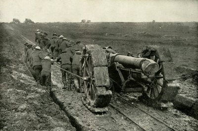 गन्स को न्यू एडवांस पोज़िशन, 1919 में खींचना। द्वारा अज्ञात