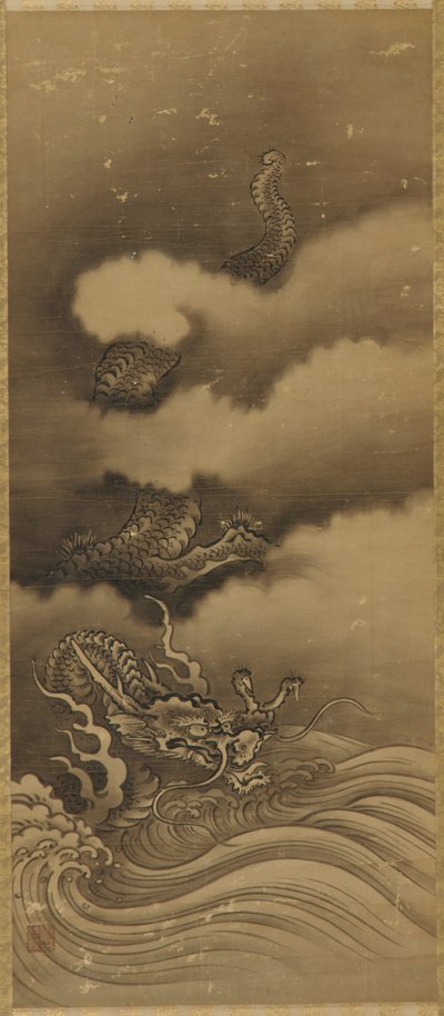 ड्रैगन और लहरें, ईदो काल, 1615-1868। द्वारा अज्ञात