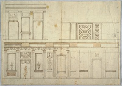 ड्राइंग, डिजाइन एक इंटीरियर के लिए, 1800-1820 द्वारा अज्ञात