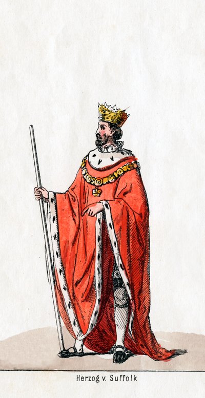 ड्यूक ऑफ सफ़ोक, शेक्सपियर के लिए पोशाक डिजाइन, हेनरी VIII, 19 वीं शताब्दी द्वारा अज्ञात