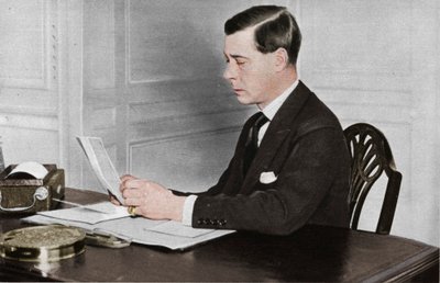 एडवर्ड VIII, सेंट जेम्ज़ पैलेस, लंदन में 1936 में अपने कार्यालय में काम कर रहे थे द्वारा अज्ञात