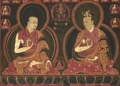 आठवें करमापा, मिक्यो दोरजे (1507-1554) और उनके शिक्षक प्रथम सांगये न्येनपा द्वारा अज्ञात