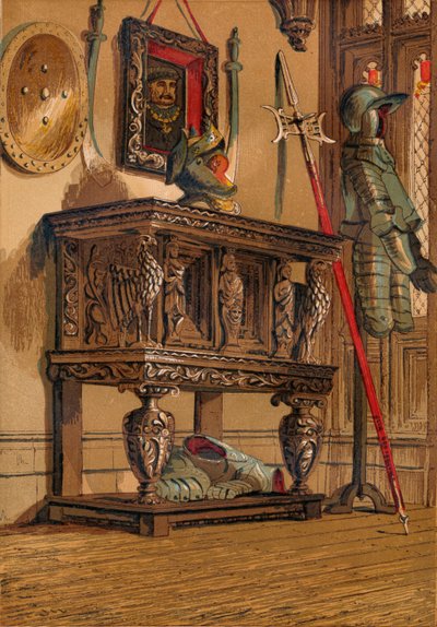 अलिज़बेटन साइडबोर्ड या कोर्ट कपबोर्ड, c1845, 1864 द्वारा अज्ञात