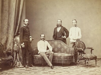 1864 में अपने भाइयों के साथ ऑस्ट्रिया के सम्राट फ्रांज जोसेफ I। द्वारा अज्ञात