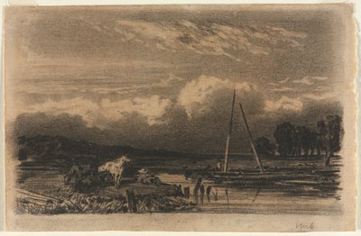 इंग्लिश व्यू, जूल्स डुपर के बाद, 1800s। द्वारा अज्ञात