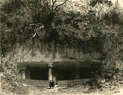 एलीफेंटा बॉम्बे प्रेसीडेंसी में गुफा का प्रवेश, 1890। द्वारा अज्ञात