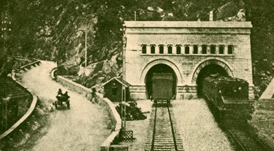 सिंपलन टनल का प्रवेश 12 12 मील लंबी कनेक्टिंग स्विट्जरलैंड और इटली, c1930। द्वारा अज्ञात