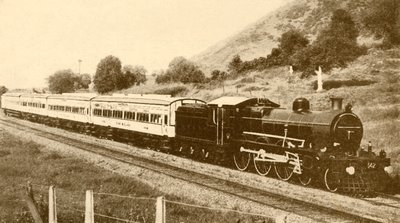एक्सप्रेस ट्रेन, बॉम्बे, बड़ौदा और मध्य भारत रेलवे, 1930। द्वारा अज्ञात
