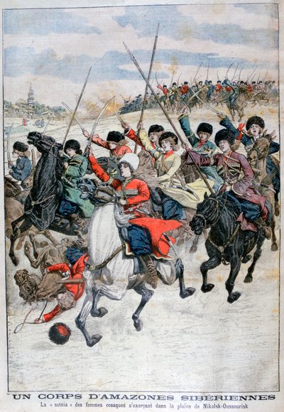 महिला साइबेरियाई कोसैक घुड़सवार सेना, रुसो-जापानी युद्ध, 1904 द्वारा अज्ञात