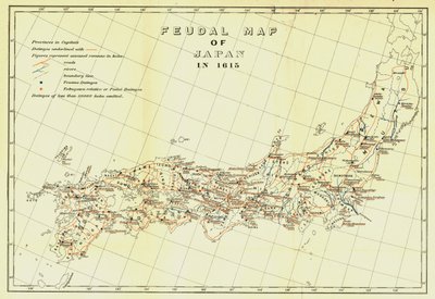 1615, 1903 में जापान का सामंती मानचित्र। द्वारा अज्ञात