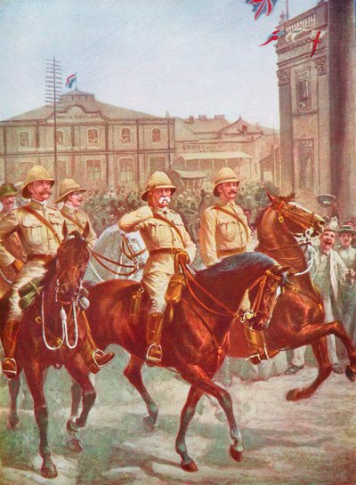 फील्ड मार्शल रॉबर्ट्स ने किम्बरली, बोअर युद्ध, दक्षिण अफ्रीका, 1900 की घेराबंदी से राहत पाई द्वारा अज्ञात