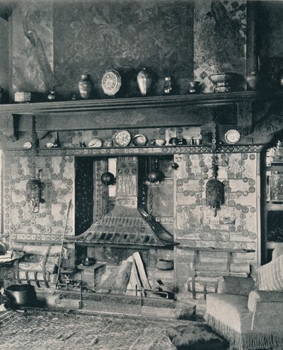 श्री लुई सी। टिफ़नी, 1897 की लाइब्रेरी में अग्नि-स्थान द्वारा अज्ञात
