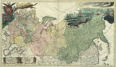 रूसी साम्राज्य का पहला सामान्य नक्शा, 1745 द्वारा अज्ञात