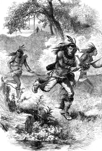 मूल अमेरिकियों की उड़ान, बसने वालों के नरसंहार के बाद, c17 वीं शताब्दी c1880 द्वारा अज्ञात