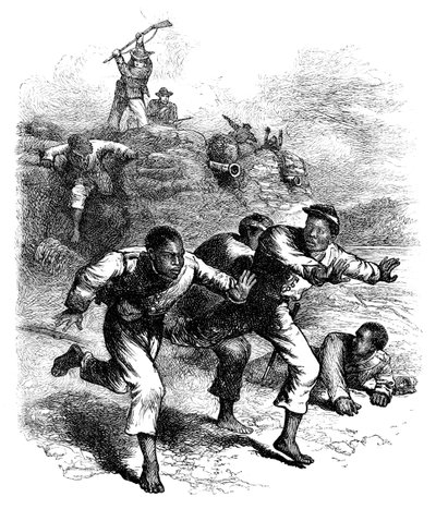 फोर्ट पिलो, टेनेसी, अमेरिकी नागरिक युद्ध, 1864 c1880 से काले संघ के सैनिकों की उड़ान द्वारा अज्ञात
