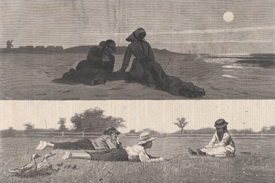 फ्लर्टिंग ऑन द सी-शोर एंड द मीडो हार्पर'स वीकली, वॉल्यूम। XVIII, 19 सितंबर, 1874। द्वारा अज्ञात