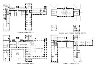 फ्लोर प्लान, फेडरल बिल्डिंग, होनोलूलू, हवाई, 1924 द्वारा अज्ञात