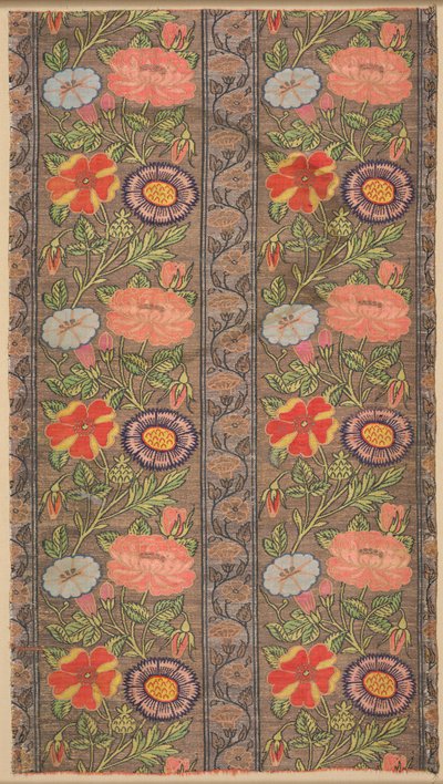 एक सुनहरी ज़मीन पर पुष्प धारीदार रेशम, 1600-1650। द्वारा अज्ञात