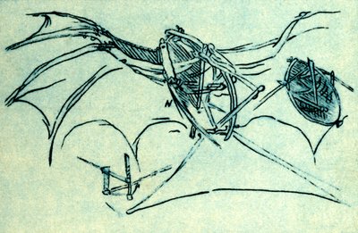 फ्लाइंग मशीन लियोनार्डो दा विंसी द्वारा डिजाइन, c1485, 1932। द्वारा अज्ञात
