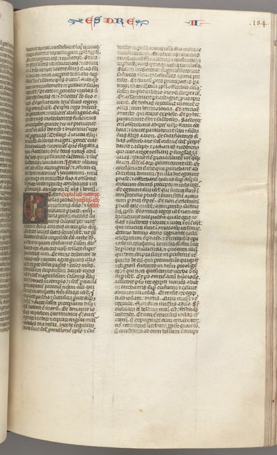FOL। 184r, एज्रा II, ऐतिहासिक प्रारंभिक ई, एक पुजारी एक वेदी, सी। 1275-1300। द्वारा अज्ञात