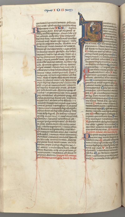 FOL। 214v, भजन 1, ऐतिहासिक प्रारंभिक 8, डेविड हार्पिंग, सी। 1275-1300। द्वारा अज्ञात