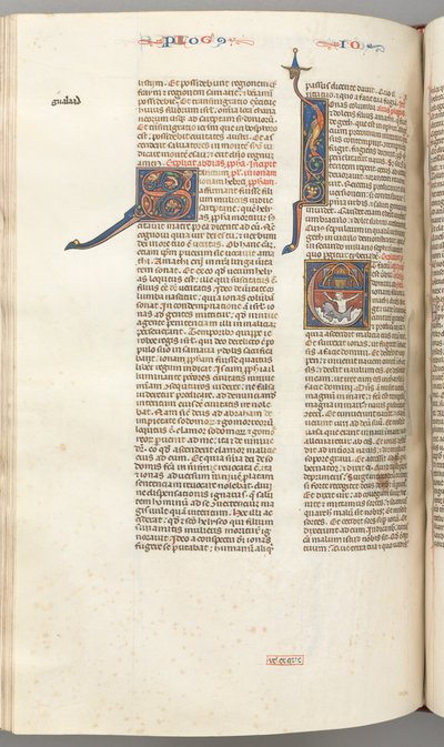 FOL। 357v, जोनाह, हिस्ट्रीशीटेड प्रारंभिक ई, जोनाह व्हेल द्वारा निगल लिया गया, ऊपर एक दीवारों वाला शहर, सी। 1275- द्वारा अज्ञात