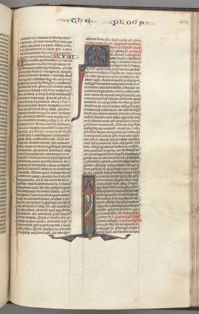 FOL। 404r, मार्क, प्रारंभिक I, मार्क एक स्क्रॉल के साथ खड़ा है, सी। 1275-1300। द्वारा अज्ञात