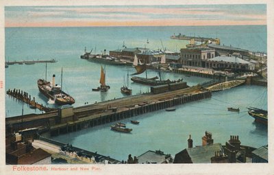 Folkestone। हार्बर और न्यू पियर, 19 वीं 20 वीं सदी के अंत में द्वारा अज्ञात