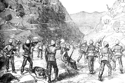 फोर्ब्स की 67 वीं पार्टी ने अफगानों द्वारा हमला किया, 9 नवंबर, 1879, c1880 द्वारा अज्ञात