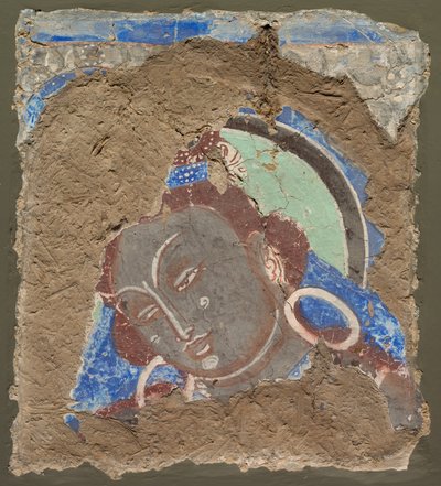 बोधिसत्व के सिर के साथ टुकड़ा, 600-650। द्वारा अज्ञात