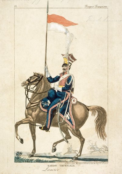 इंपीरियल गार्ड के फ्रांसीसी लांसर, नेपोलियन युद्ध, c1815 द्वारा अज्ञात