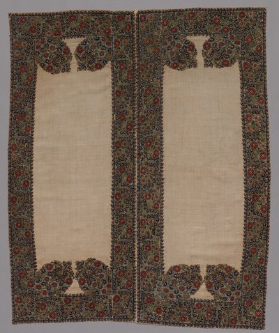 फ्रंट एंड बैक ऑफ़ अ बोल्स्टर केस, 1700s। द्वारा अज्ञात