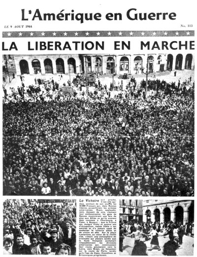 लामेरिक एन गुएरे अखबार का फ्रंट पेज, 9 अगस्त 1944 द्वारा अज्ञात