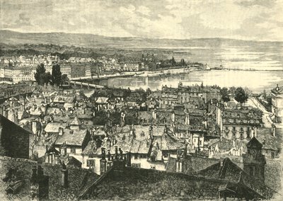 जिनेवा, लुकिंग टुवर्ड्स द लेक, 1890। द्वारा अज्ञात