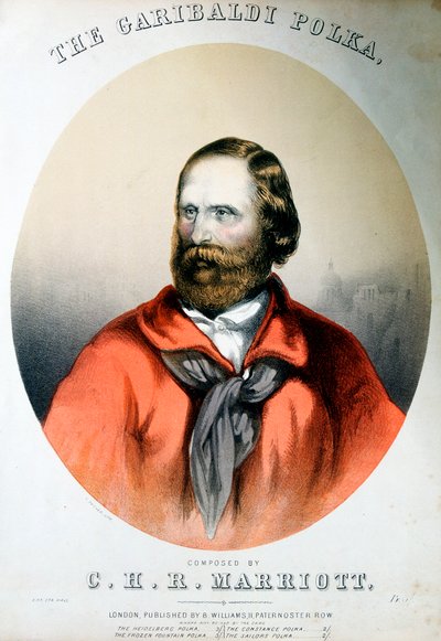 ग्यूसेप गैरीबाल्डी, इतालवी देशभक्त, c1864 द्वारा अज्ञात