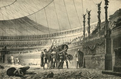 ग्लैडीएटर, कॉम्बैट में शामिल होने से पहले सम्राट को सलाम करते हुए, 1890। द्वारा अज्ञात