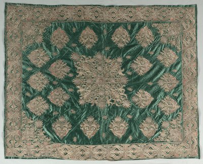 गोल्ड-थ्रेड कशीदाकारी कवर, 1800s। द्वारा अज्ञात