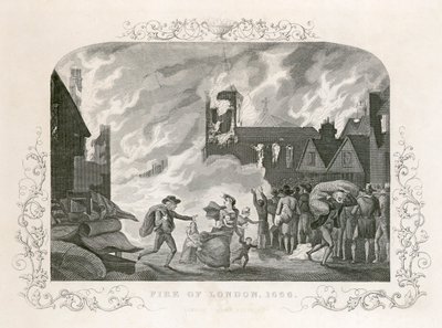 लंदन की भीषण आग, 1666 सी19वीं सदी द्वारा अज्ञात