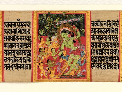 परमानंद में डूबे भक्तों को वरदान देता हरा तारा... प्रज्ञा पारमिता, 12वीं सदी की शुरुआत। द्वारा अज्ञात