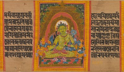 ग्रीन तारा, फोलियो से ... बुद्धि पांडुलिपि की पूर्णता, 12 वीं शताब्दी की शुरुआत में। द्वारा अज्ञात