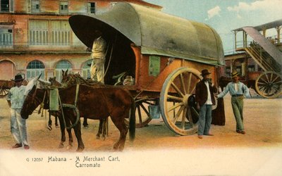 हवाना - एक मर्चेंट कार्ट, कैरमेटो, c1910। द्वारा अज्ञात