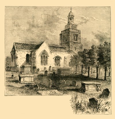 हैमस्मिथ पैरिश चर्च, 1820 में, c1878। द्वारा अज्ञात