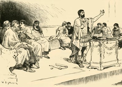 1890 में कार्थेज में विधानसभा में हनीबल। द्वारा अज्ञात