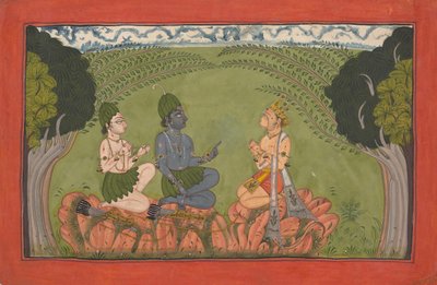 राम और लक्ष्मण से पहले हनुमान ... छितरी हुई 'मनकोट' रामायण श्रृंखला, सीए। 1710-25. द्वारा अज्ञात